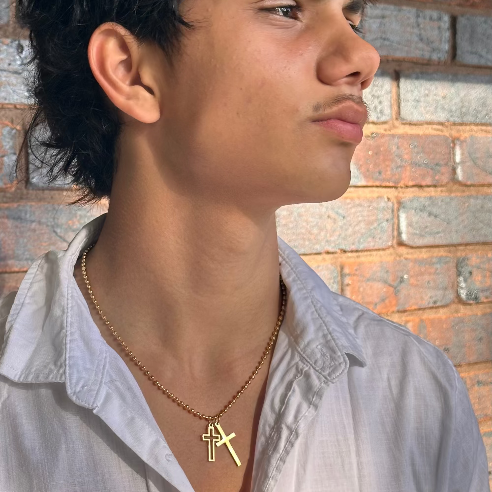 Double Cross Necklace
