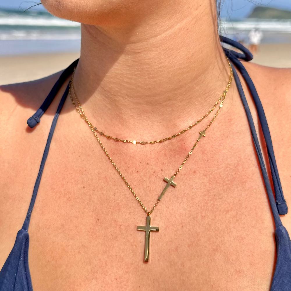 Triple Cross Necklace