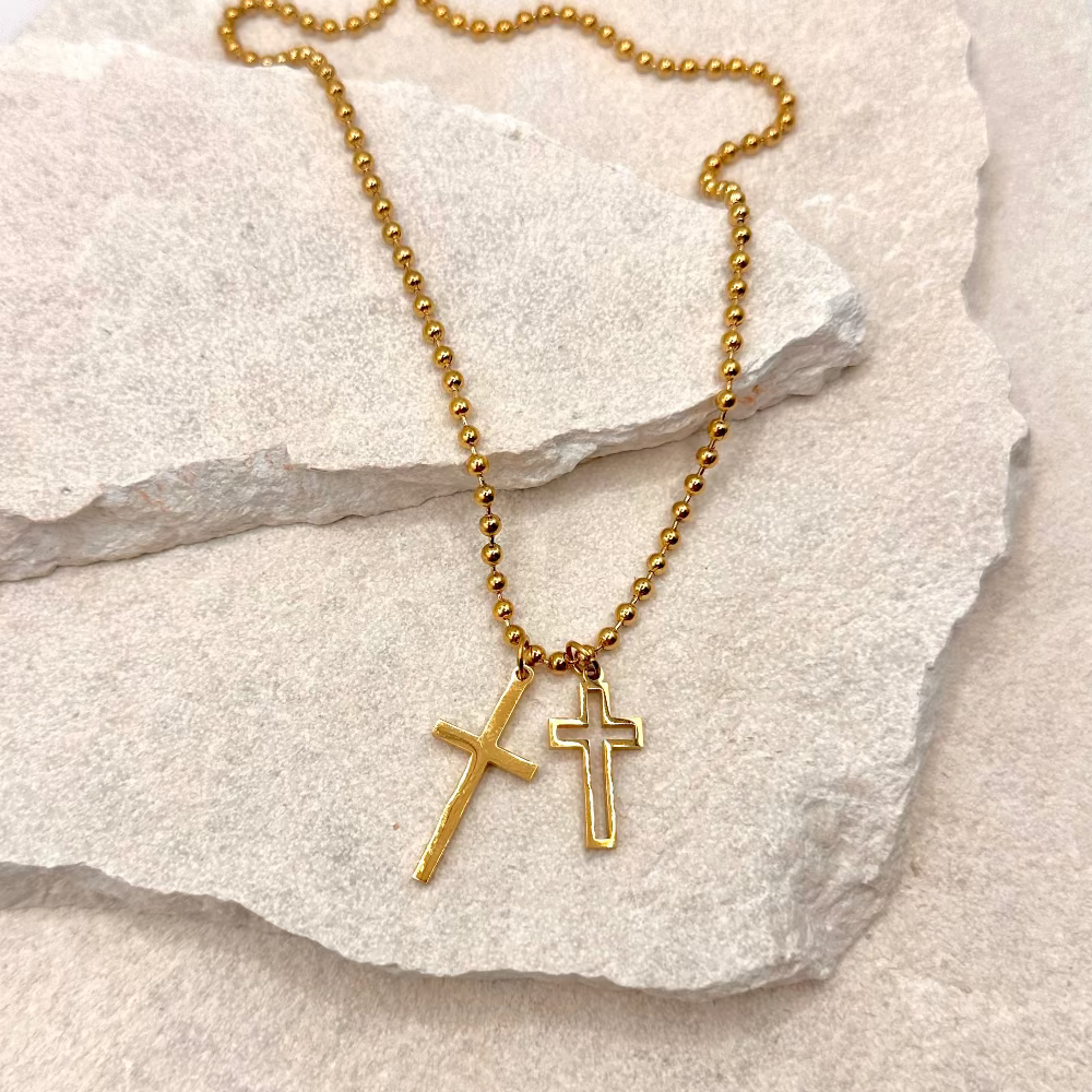 Double Cross Necklace