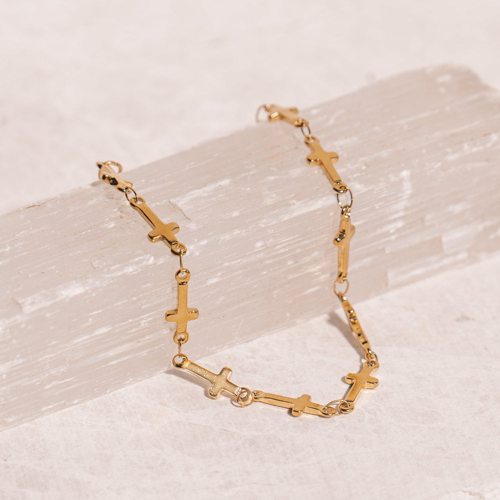 Golden Cross Bracelet