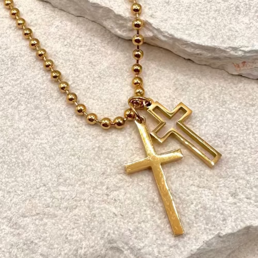 Double Cross Necklace